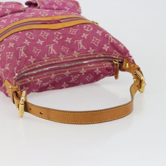 LOUIS VUITTON Monogram Denim Buggy GM Shoulder Bag Fuchsia M95210 LV Auth 186001