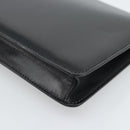 CELINE Clutch Bag Leather Black Gold Auth 186006A-15