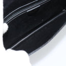 CELINE Clutch Bag Leather Black Gold Auth 186006A-9