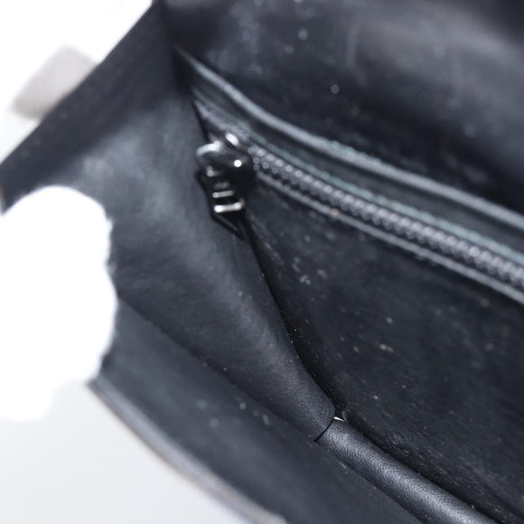 CELINE Clutch Bag Leather Black Gold Auth 186006A