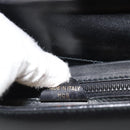 CELINE Clutch Bag Leather Black Gold Auth 186006A-11