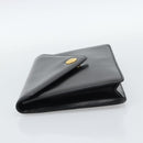 CELINE Clutch Bag Leather Black Gold Auth 186006A-3