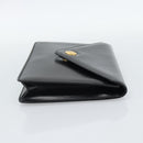 CELINE Clutch Bag Leather Black Gold Auth 186006A-4