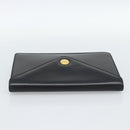 CELINE Clutch Bag Leather Black Gold Auth 186006A-5