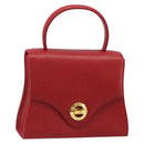 GIVENCHY Hand Bag Leather Red Gold Auth 186008-1