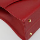 GIVENCHY Hand Bag Leather Red Gold Auth 186008-11