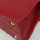 GIVENCHY Hand Bag Leather Red Gold Auth 186008-12