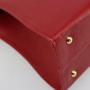 GIVENCHY Hand Bag Leather Red Gold Auth 186008-13