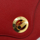 GIVENCHY Hand Bag Leather Red Gold Auth 186008-14