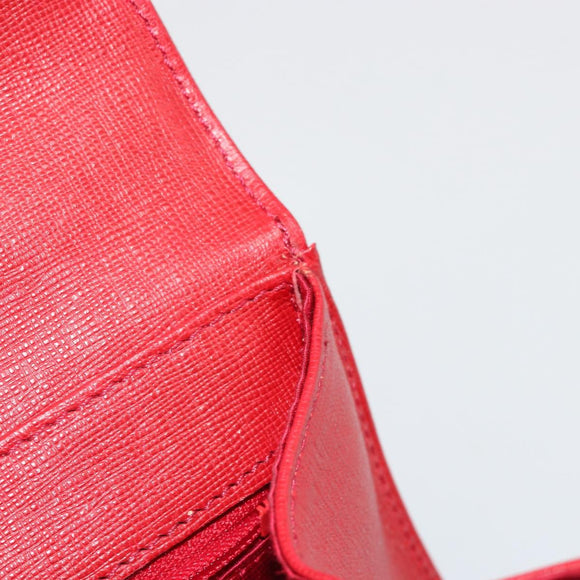 GIVENCHY Hand Bag Leather Red Gold Auth 186008