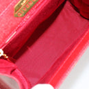 GIVENCHY Hand Bag Leather Red Gold Auth 186008-18