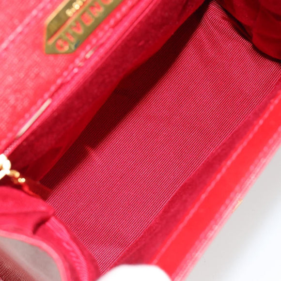 GIVENCHY Hand Bag Leather Red Gold Auth 186008