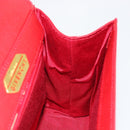GIVENCHY Hand Bag Leather Red Gold Auth 186008-19
