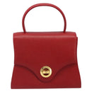 GIVENCHY Hand Bag Leather Red Gold Auth 186008-2