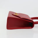 GIVENCHY Hand Bag Leather Red Gold Auth 186008-4