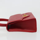 GIVENCHY Hand Bag Leather Red Gold Auth 186008-5