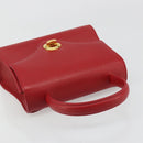 GIVENCHY Hand Bag Leather Red Gold Auth 186008-6