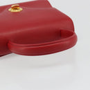 GIVENCHY Hand Bag Leather Red Gold Auth 186008-7