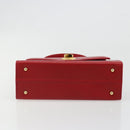 GIVENCHY Hand Bag Leather Red Gold Auth 186008-9