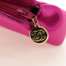 CHANEL Pouch Satin Pink Gold CC Auth 186009SAM-9