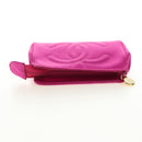 CHANEL Pouch Satin Pink Gold CC Auth 186009SAM-5