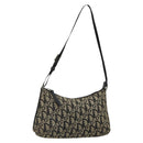 Christian Dior Trotter Canvas Accessory Pouch Navy Silver Auth 186012-1