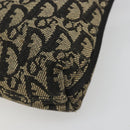 Christian Dior Trotter Canvas Accessory Pouch Navy Silver Auth 186012-14