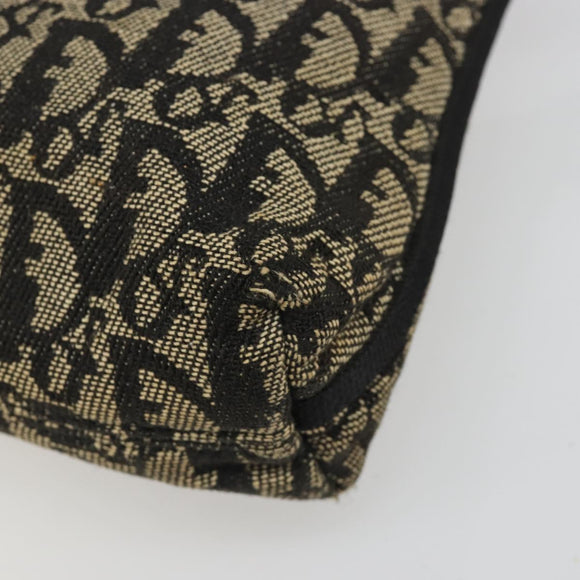Christian Dior Trotter Canvas Accessory Pouch Navy Silver Auth 186012