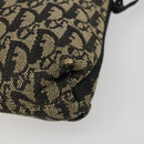 Christian Dior Trotter Canvas Accessory Pouch Navy Silver Auth 186012-16