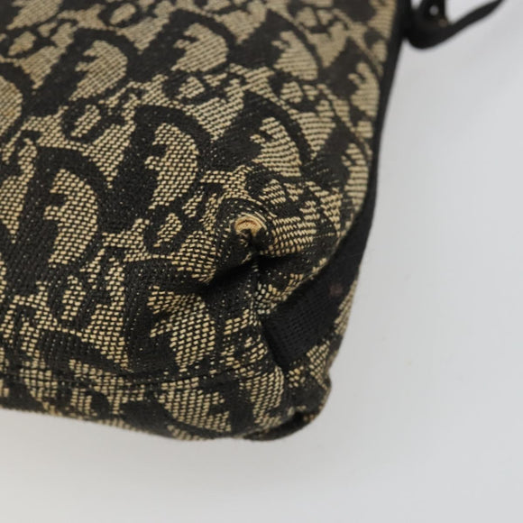 Christian Dior Trotter Canvas Accessory Pouch Navy Silver Auth 186012