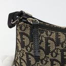 Christian Dior Trotter Canvas Accessory Pouch Navy Silver Auth 186012-10