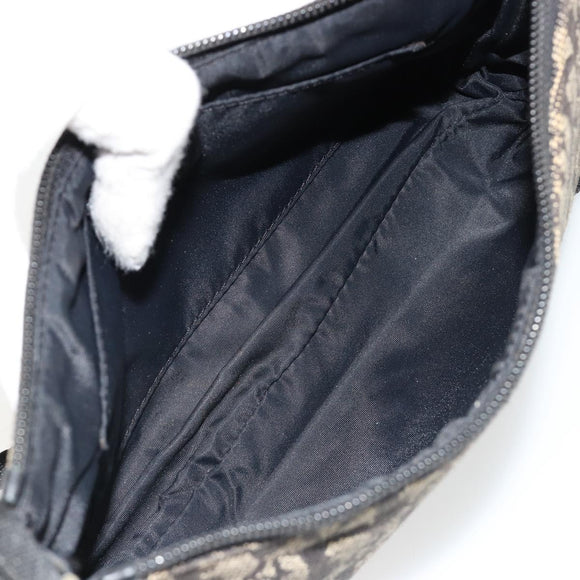 Christian Dior Trotter Canvas Accessory Pouch Navy Silver Auth 186012
