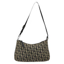 Christian Dior Trotter Canvas Accessory Pouch Navy Silver Auth 186012-13