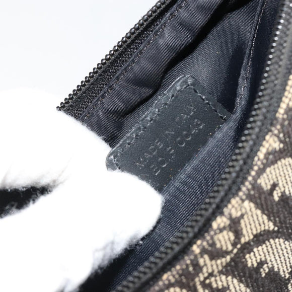 Christian Dior Trotter Canvas Accessory Pouch Navy Silver Auth 186012