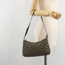 Christian Dior Trotter Canvas Accessory Pouch Navy Silver Auth 186012-21