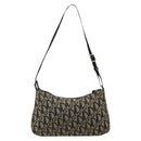 Christian Dior Trotter Canvas Accessory Pouch Navy Silver Auth 186012-2