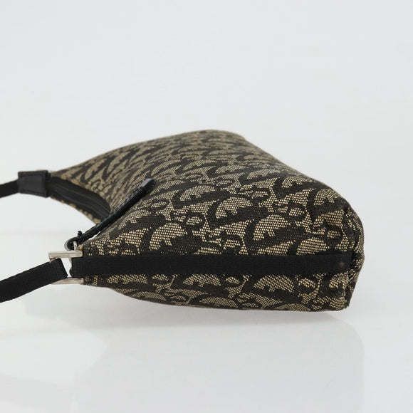 Christian Dior Trotter Canvas Accessory Pouch Navy Silver Auth 186012