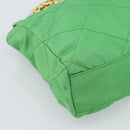 PRADA Chain Shoulder Bag Nylon Green Gold Auth 186013A-15