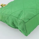 PRADA Chain Shoulder Bag Nylon Green Gold Auth 186013A-17