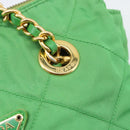 PRADA Chain Shoulder Bag Nylon Green Gold Auth 186013A-19