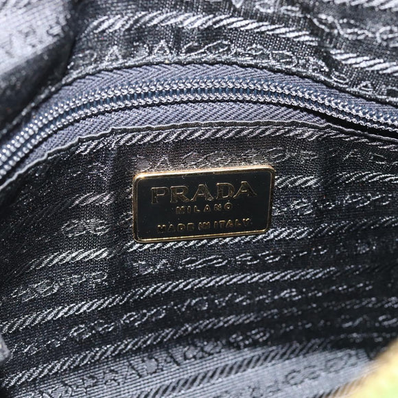 PRADA Chain Shoulder Bag Nylon Green Gold Auth 186013A