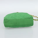 PRADA Chain Shoulder Bag Nylon Green Gold Auth 186013A-5