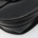 SAINT LAURENT Shoulder Bag Leather Gold Black Auth 186014-15