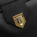 SAINT LAURENT Shoulder Bag Leather Gold Black Auth 186014-17