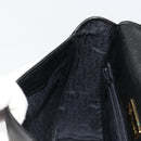 SAINT LAURENT Shoulder Bag Leather Gold Black Auth 186014-19