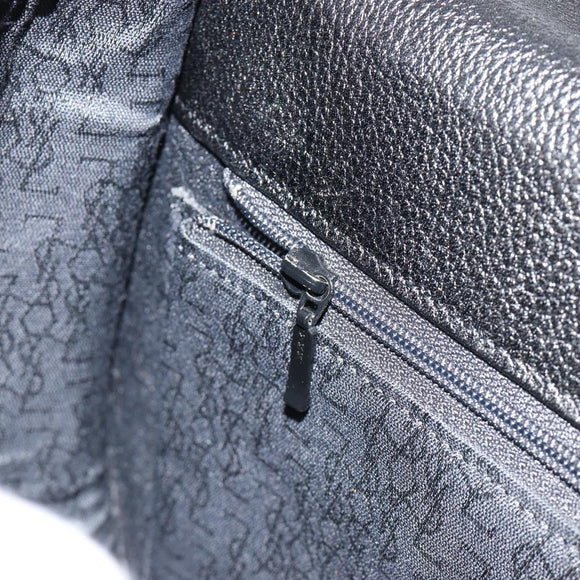SAINT LAURENT Shoulder Bag Leather Gold Black Auth 186014