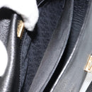 SAINT LAURENT Shoulder Bag Leather Gold Black Auth 186014-21