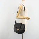 SAINT LAURENT Shoulder Bag Leather Gold Black Auth 186014-22