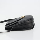 SAINT LAURENT Shoulder Bag Leather Gold Black Auth 186014-4