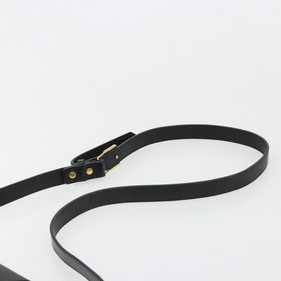 SAINT LAURENT Shoulder Bag Leather Gold Black Auth 186014
